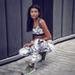 Women Clothing Slim Print Sports Yoga Suit Plus Size