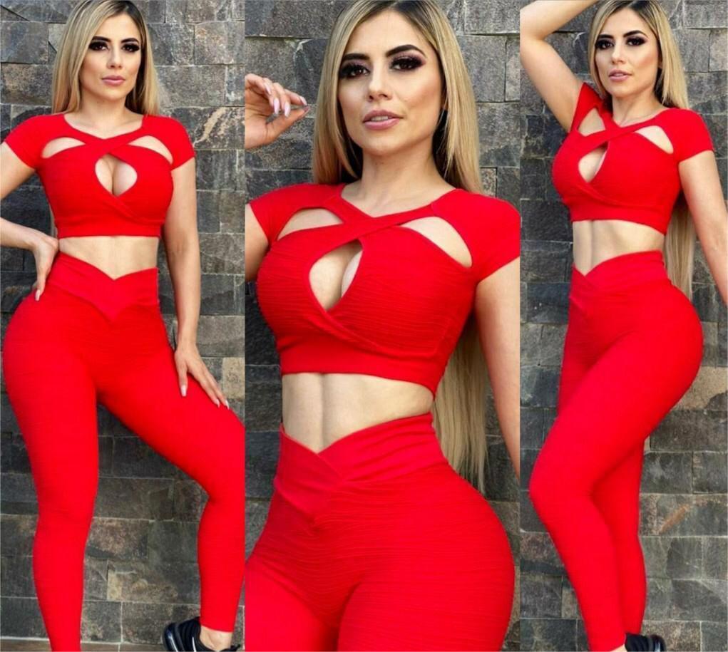 Summer Hollow Out Cutout Bright Elastic Breathable Yoga Exercise Workout Outfit Women