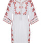 Women  Spring And Summer New Embroidered Bohemian Holiday Style BabyDoll Wind Solid Color Loose Dress