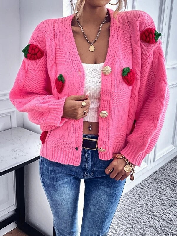 Women Long Sleeve Solid Embroidery Short Cardigans
