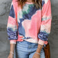 Multicolor Tie dye Relaxed Knit Long Sleeve Top