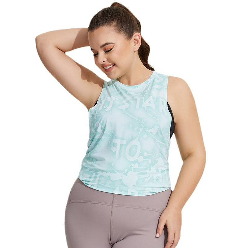 Grande taille Yoga gilet femmes évider découpe respirant séchage rapide sport sans manches t-shirt lâche Fitness Smock haut femmes