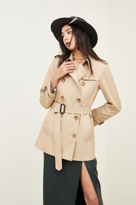 Element Trench Coat da donna di media lunghezza Fried Street Piccolo cappotto britannico da donna