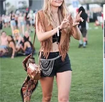 Fashionable Sexy Personality Tassel Suede Cardigan Vest Top