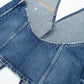 Gilet di jeans Gilet di jeans corto monopetto con scollo a V