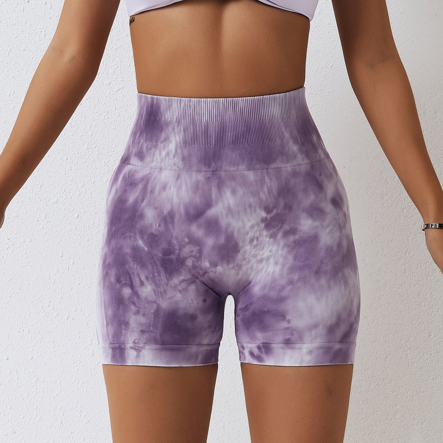 Printemps Splash teinture sans couture Yoga Shorts femmes sport Fitness Shorts taille haute hanche ascenseur pantalon de Yoga maigre