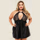Plus Size Sexy Lingerie  Woman Home Sexy Lace Nightgown Sheer Hollow Out Cutout Pajamas Short