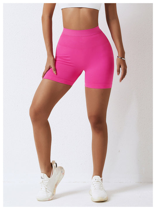 High Waist Seamless Yoga Shorts Women Peach Belly Contracting Hip Lifting Fitness Tights Running Exercise Shorts