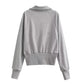 Spring Summer Women Clothing Stand Collar Loose Pockets Decorative Sweater