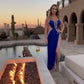 Sexy Light Luxury V neck Rhinestone Beaded Lace Perspective High Slit Tube Top Dress