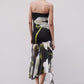 Summer Women  Clothing Printed Silk Net Tube Top Dress