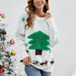 Christmas Sweater Women Clothing Christmas Tree Snowflake Jacquard Round Neck Pullover Sweater