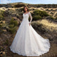 Women Clothing Dress Long Sleeve Solid Color See through Lace Bridal Wedding Dress