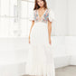 Embroidered Sexy Deep V Plunge Plunge Vacation Dress Beach Cover Up Beach Sun Protection Shirt Maxi Dress
