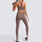 New Seamless Knitted Hip Sports Yoga Suit Workout Bra Vest Suit Tights Women