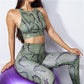 Summer Snake Pattern Printed Breathable Stretch Tight Sports Outerwear Yoga Suit Women