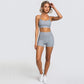 Yoga Two Piece Set Summer Women Adjustable Bra Shorts Workout Exercise Outfit
