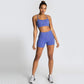 Yoga Two Piece Set Summer Women Adjustable Bra Shorts Workout Exercise Outfit