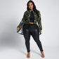 Plus Size Multi Bag Camouflage Washed Cotton  Women Clothing Casual Cool Coat