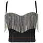 Denim Tube Top Niche Gland Strass Camisole Vêtements Extérieurs avec Poitrine Pad À La Mode Femmes Disco Top