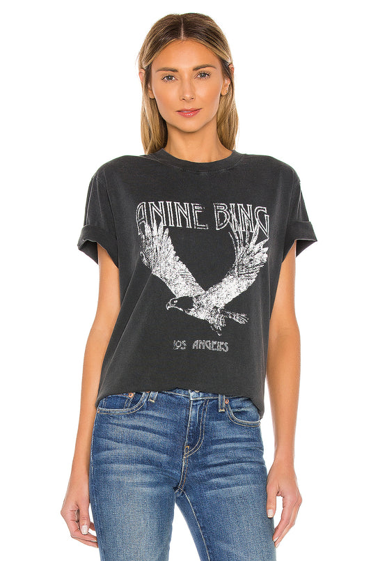 Early Spring New Women Clothing Casual All-Match Bing Eagle Printed T-shirt Graphic