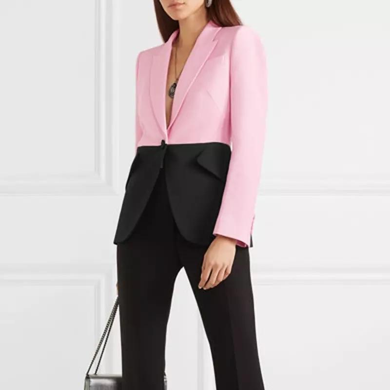 Women Clothing Street Fashionable Temperamental All-Match Color Matching Blazer