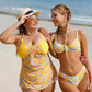 Plus Size Floral Print 3 Pieces Set Bikinis Swimsuit Women Bathing Suits Swimwear Conjunto Biquini Feminino