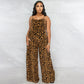 Plus Size New Jumpsuit Summer Leopard Print Sling Casual  Jumpsuit