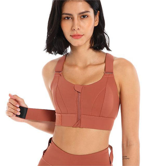Zipper Sports Underwear Women High Strength Shockproof Running Yoga Beautiful Vest Seamless Push up Workout Bra Bra