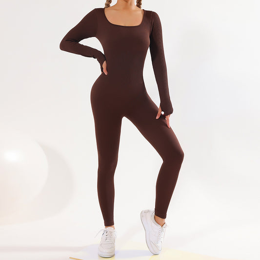 Long Sleeve Quick Drying Seamless One Piece Tight Fitness Wear Women