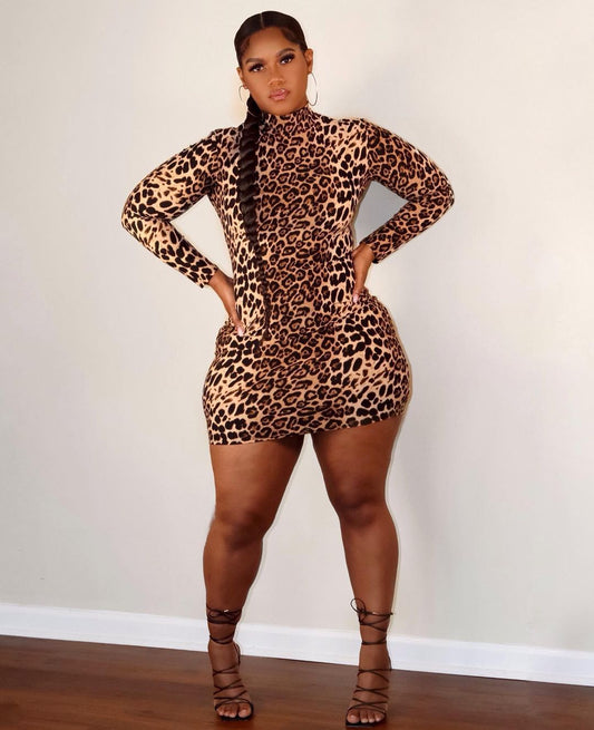 Plus Size Plus Size Women Clothing Women Clothing Leopard Print Dress