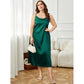 Plus Size Spring Summer Strap Satin Nightdress Woman Artificial Silk Pajamas Women