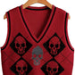 Vest Vest Coat Autumn Winter  Women Clothing Outerwear Knitted Halloween Sweater V-neck