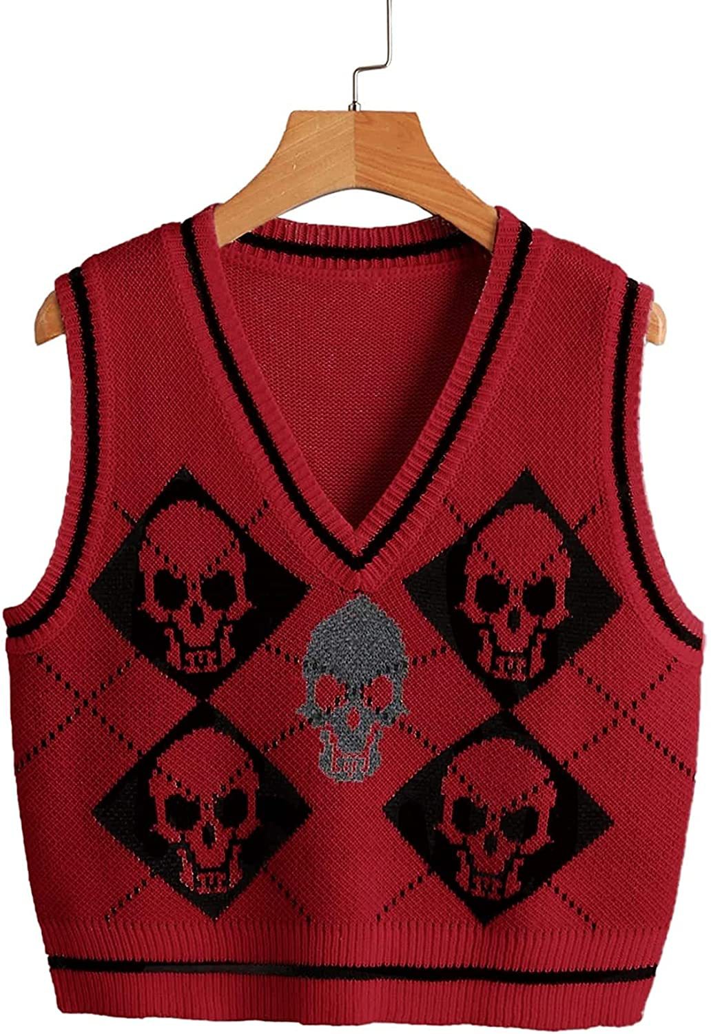 Vest Vest Coat Autumn Winter  Women Clothing Outerwear Knitted Halloween Sweater V-neck