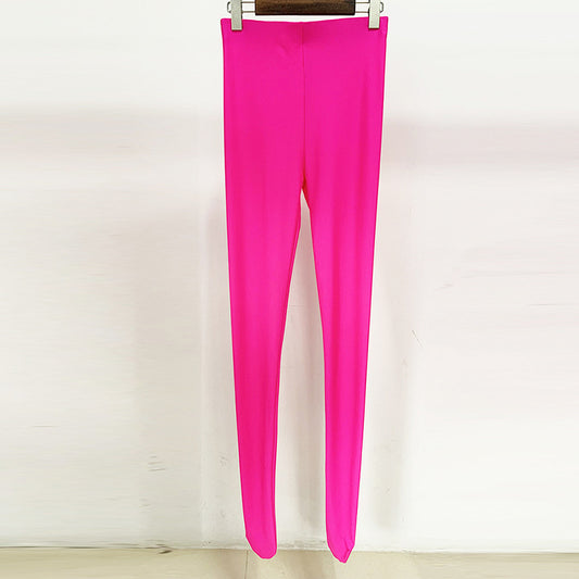Star Rose Pink Series Stretch Slim Fit Stockings Leggings Fluorescent Powder