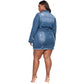 Robe en jean slim déchirée pour femmes populaires de grande taille