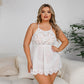 Plus Size Sexy Lingerie Hollow Out Suspender Pajamas Sleepwear