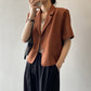 Solid Color Short Sleeved Small  for Women Spring Korean Loose Short Small Blazers