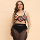 Grande taille femmes vêtements femmes haut pur crochet à la main couleur aléatoire couture pendentif bandé Bikini Crochet Patchwork Macthing