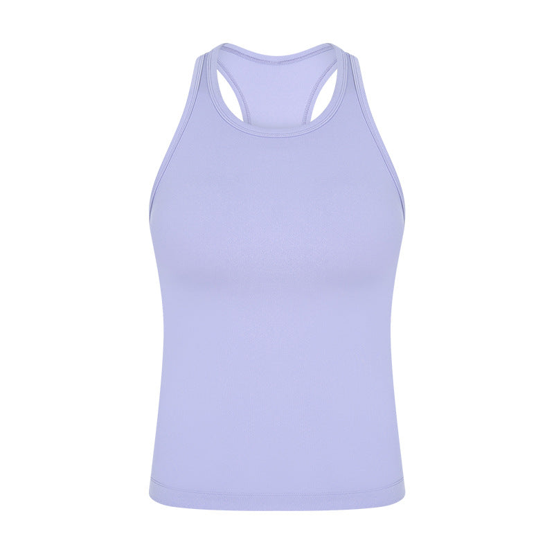 Antibacterial Deodorant Close Fitting Slimming Yoga Vest Women High Elastic Nude Feel Sports Fitness Yoga Wear