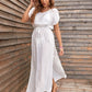 Sexy Side Split Seaside Holiday Beach Dress Casual Solid Color Maxi Dress Sun Protection Sweater Casual Dress