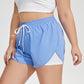 Plus Size Quick Drying Anti Exposure Drawstring Sports Shorts Women Loose Running Reflective Fitness Pants High Waist Yoga Pants