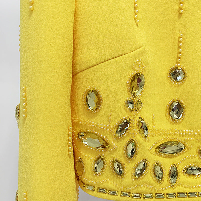 Goods Stars Heavy Industry Beads Diamond Inlaid Short Top Mid Length Skirt Set Two Piece Set