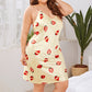 Plus Size Spring Summer  Women Clothes Nightdress Strap Satin Printed Homewear Women