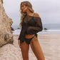 Beach Cover-up Sexy Hollow Out Ritaglio Vacanza Protezione solare Camicia Beach Cover Up