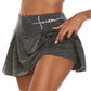 Base Skirt Women Summer Leggings Faux 2 Pieces Solid Color High Waist Skirt Plus Size