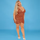 Plus Size Women Clothing Embroidery Beads Sexy Halter Dress