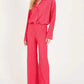 Spring Summer Solid Color Texture Loose Slimming Pleated Casual Suit textured