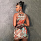 Women Clothing Summer Sexy See through Mesh Floral Print Sleeveless Slim Strap Short Dress