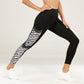Pantaloni sportivi attillati a vita alta Pantaloni da yoga con cuciture bianche nere stampa piedini elasticizzati da donna